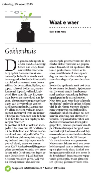 #Gekkenhuis in #column #DagbladDeLimburger