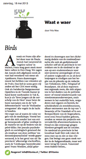 #Column in #DagbladDeLimburger over #Birds #Anouk & #FransWeekers