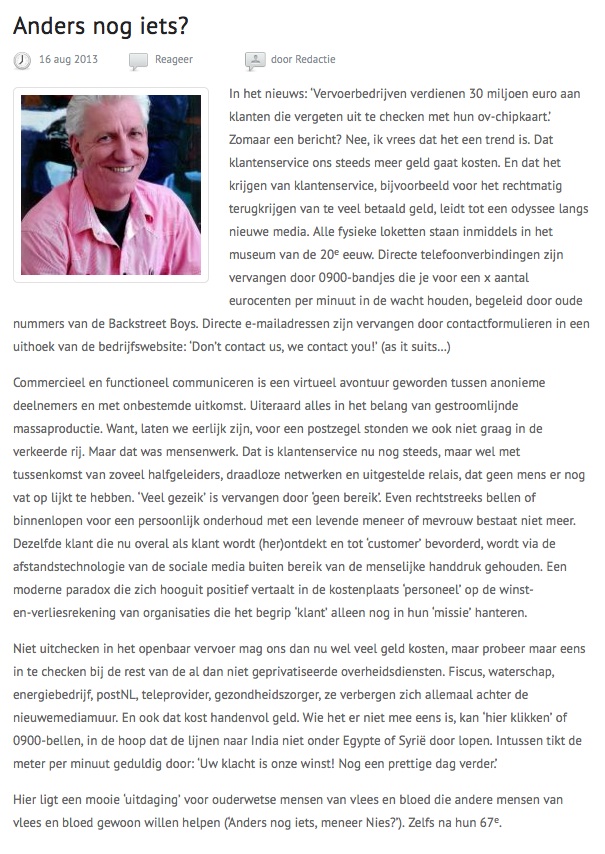 #Column over #uitchecken op @commexcelleren