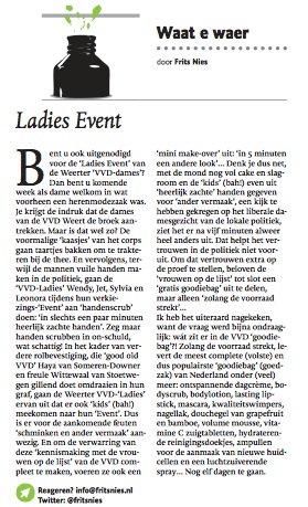 #Column over #VVD #Ladies en #goodiebag in #DeLimburger