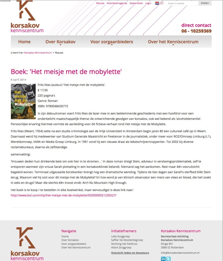 Nu ook in het nieuws op http://www.korsakovkenniscentrum.nl/