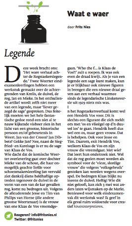 #Column over #Rogstaekers #legende in #DeLimburger
